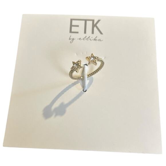 Ettika Gold Star  Disconnected Twist  Ring Size 7 - Picture 1 of 5